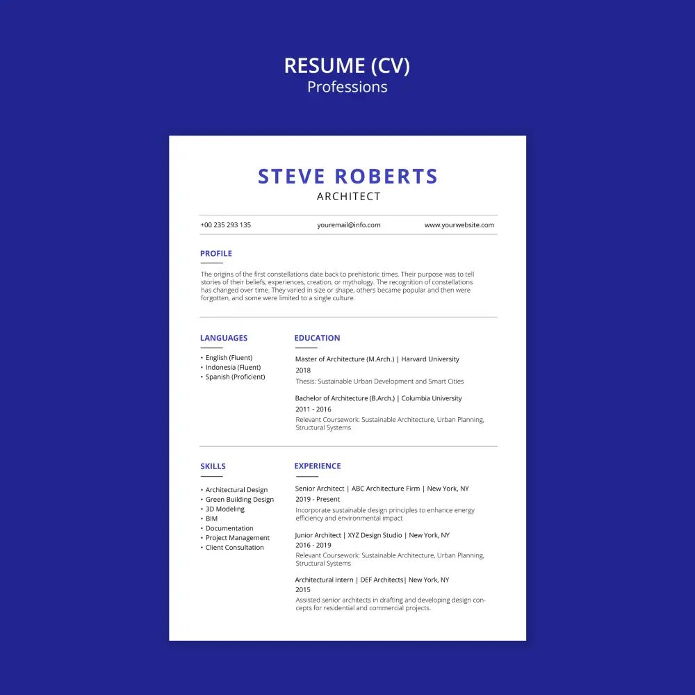 سيرة ذاتية احترافية بنظام ATS