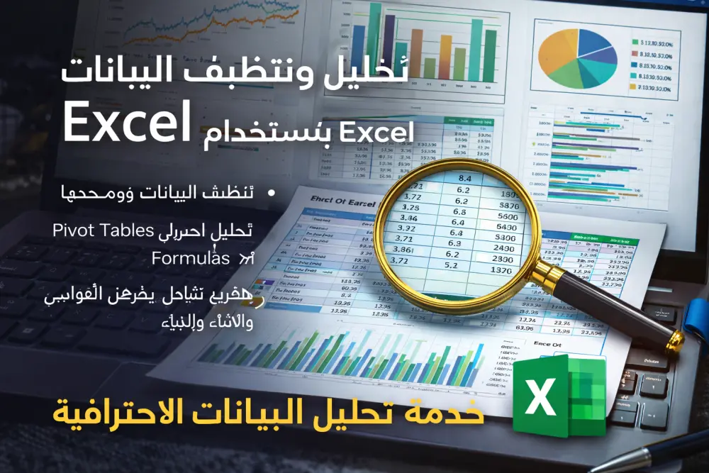 تحليل بيانات وتنظيفها باستخدام Excel مع إعداد تقرير احترافي