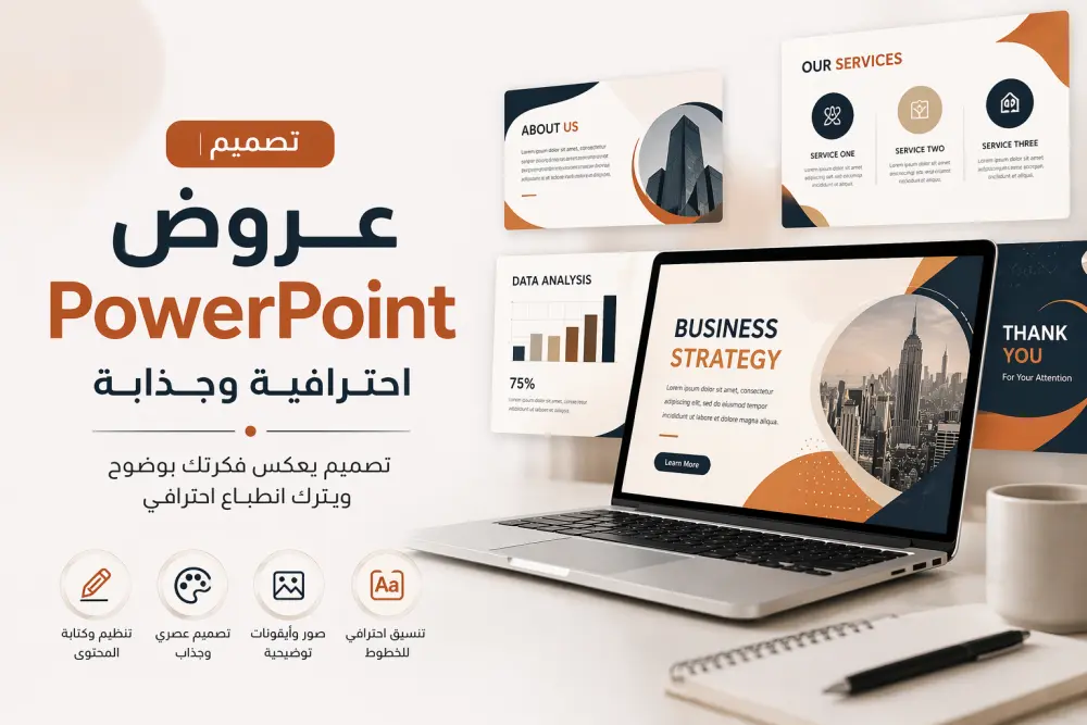 تصميم عرض PowerPoint احترافي وجذاب لأي مشروع أو فكرة