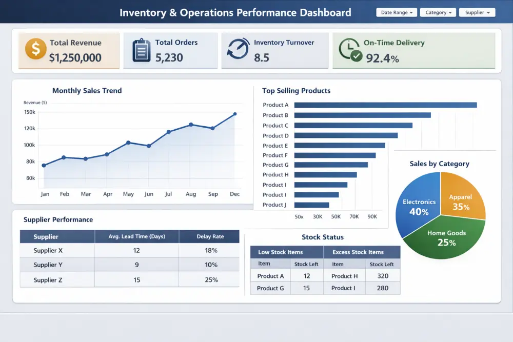 سوف أقوم بتصميم 1 Dashboard تفاعلي احترافي لتحليل بيانات المبيعات والعمليات، يتضمن (تحليل الإيرادات والأرباح، أداء المنتجات، كفاءة الشحن ، توزيع المبيعات جغرافيًا، إدارة الطلبات)مقابل 5 دولار.