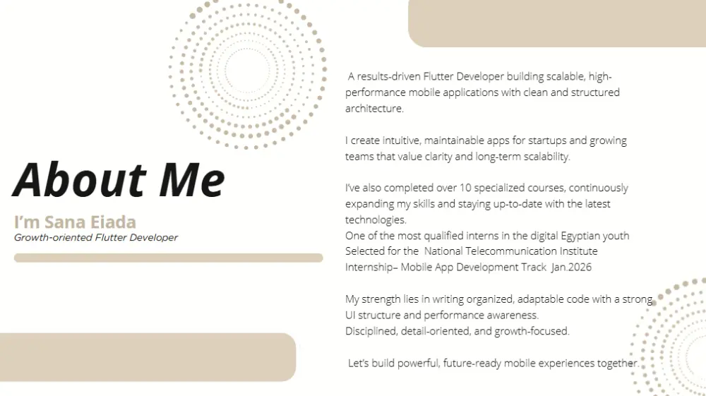 Portfolio منظم واحترافي يعكس مهاراتك وإنجازاتك