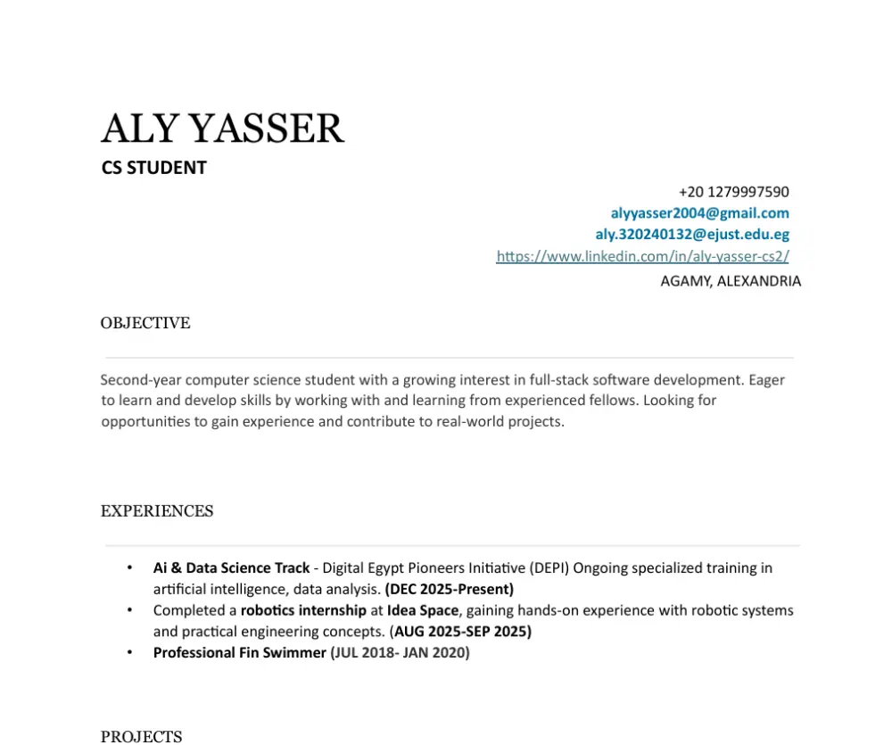 خدمة اعداد CV احترافي متوافق مع أنظمة ATS