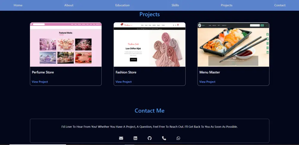 عمل موقع شخصي portfolio احترافي