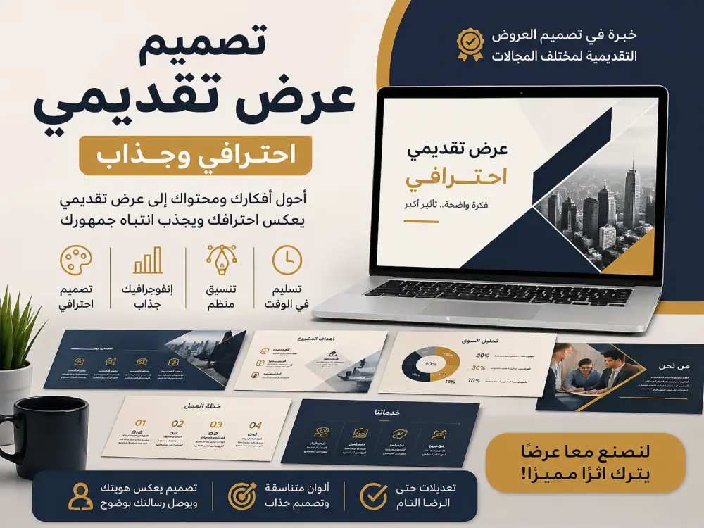 تصميم عرض تقديمي احترافي PowerPoint أو Canva بشكل جذاب