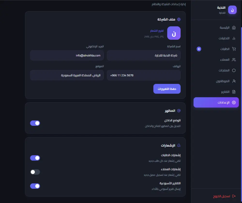 تصميم وبرمجة لوحة تحكم إدارية احترافية ومتجاوبة باستخدام HTML CSS JavaScript