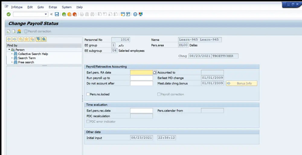 تشغيل الرواتب الشهرية باستخدام SAP HCM Payroll