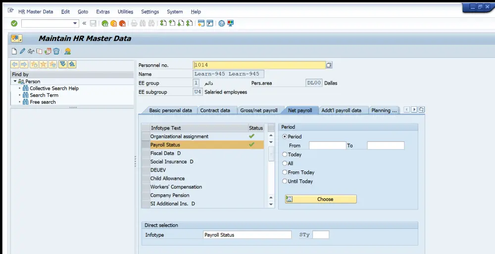 تشغيل الرواتب الشهرية باستخدام SAP HCM Payroll