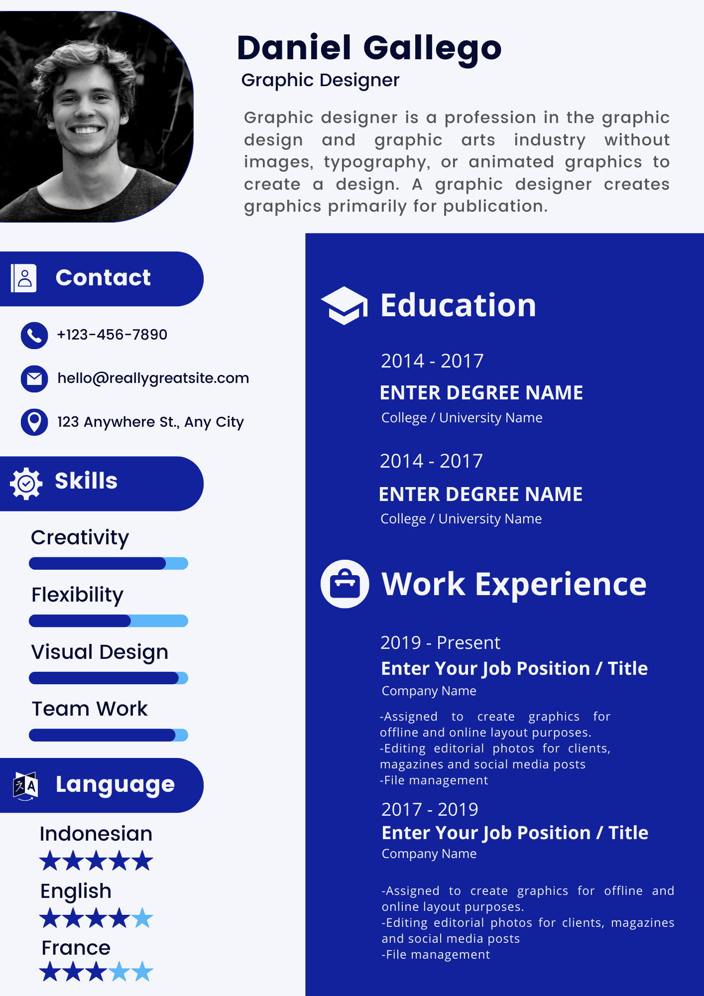 تصميم سيرة ذاتية cv  انفوجرافيك مميزة