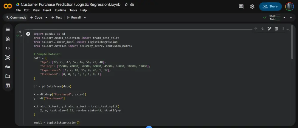 تطبيق خوارزميات الذكاء الاصطناعي على بياناتك وبناء النموذج الجاهز