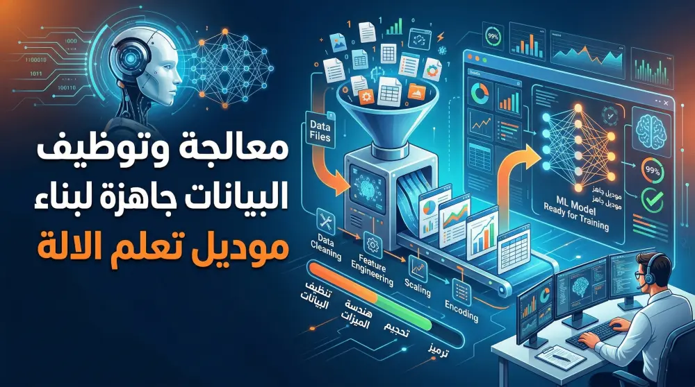 معالجة وتوظيف البيانات جاهزة لبناء موديل تعلم الالة