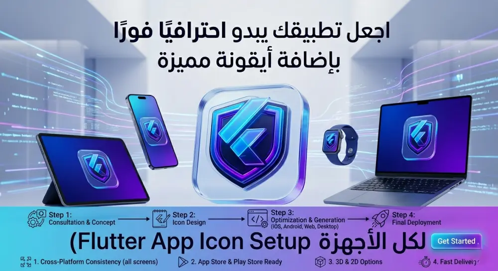 اجعل تطبيقك يبدو احترافيًا فورًا بإضافة أيقونة مميزة (Flutter App Icon Setup لكل الأجهزة)