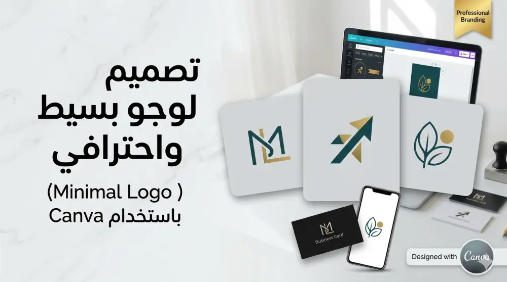 تصميم لوجو بسيط واحترافي (Minimal Logo) باستخدام Canva