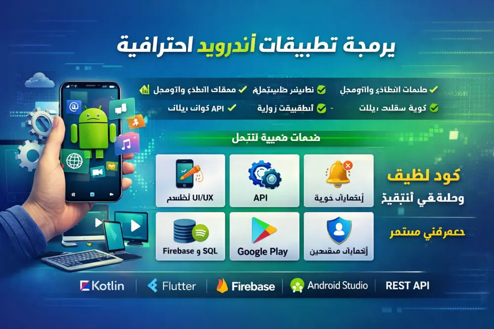 تطوير تطبيق Flutter احترافي مع Firebase وواجهة عصرية