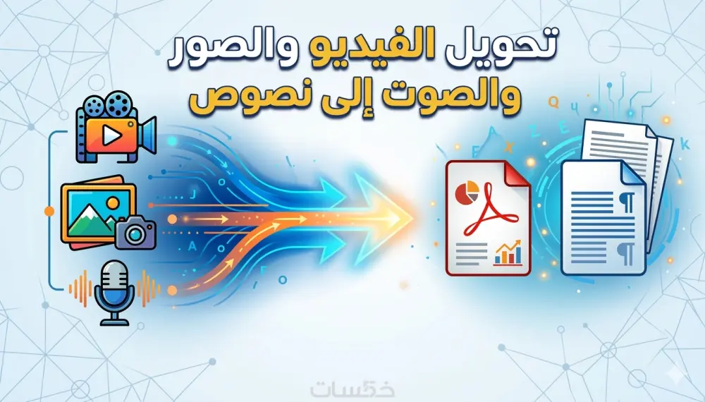 تحويل الصوت أو الفيديو أو الصور إلى نص Word أو PDF