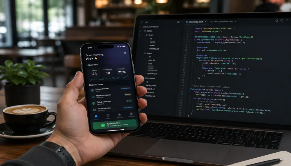 برمجة تطبيقات Flutter متكاملة تتحمل 100,000 مستخدم