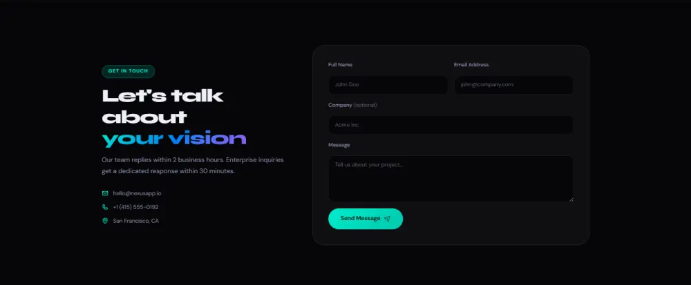 سوف تحصل على قالب Landing Page احترافي متكامل مخصص لعرض منتجات أو خدمات SaaS بشكل حديث وفخم، جاهز للاستخدام مباشرة أو التعديل عليه بسهولة.
