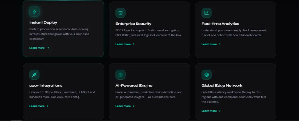 سوف تحصل على قالب Landing Page احترافي متكامل مخصص لعرض منتجات أو خدمات SaaS بشكل حديث وفخم، جاهز للاستخدام مباشرة أو التعديل عليه بسهولة.