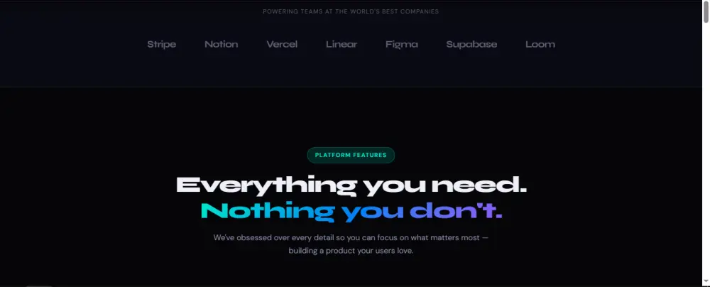 سوف تحصل على قالب Landing Page احترافي متكامل مخصص لعرض منتجات أو خدمات SaaS بشكل حديث وفخم، جاهز للاستخدام مباشرة أو التعديل عليه بسهولة.