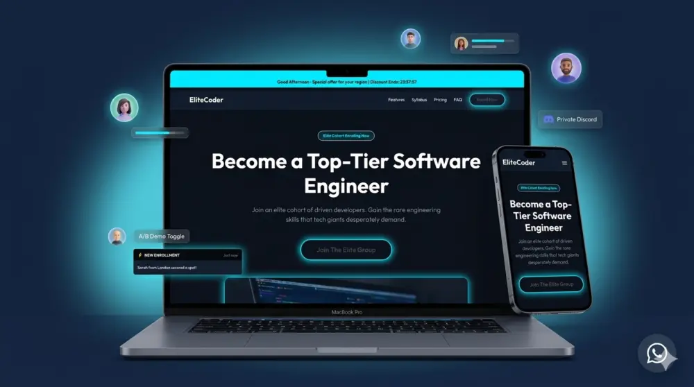 سوف تحصل على قالب Landing Page احترافي متكامل مخصص لعرض منتجات أو خدمات بشكل حديث وفخم، جاهز للاستخدام مباشرة أو التعديل عليه بسهولة