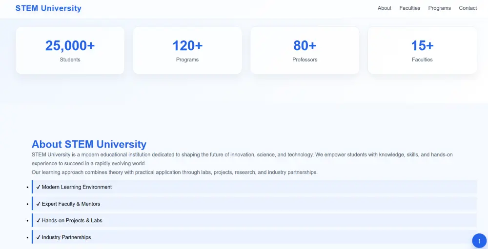 صميم Landing Page احترافية متجاوبة (صفحة واحدة + 5 أقسام) باستخدام HTML / CSS / JavaScript