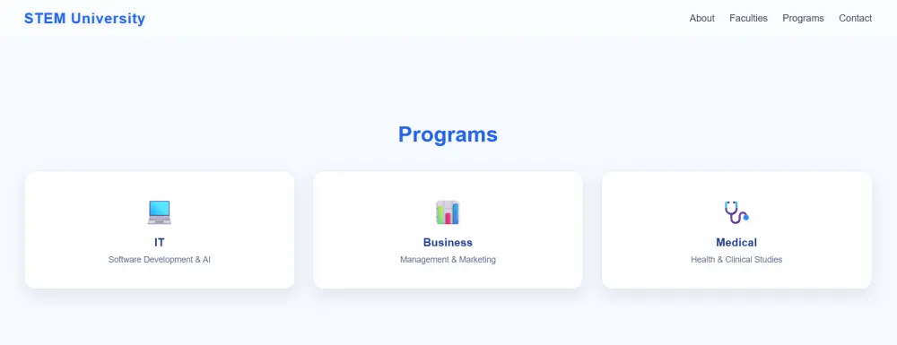 صميم Landing Page احترافية متجاوبة (صفحة واحدة + 5 أقسام) باستخدام HTML / CSS / JavaScript