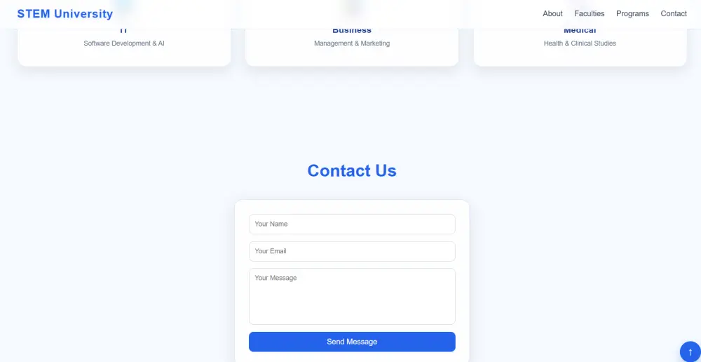 صميم Landing Page احترافية متجاوبة (صفحة واحدة + 5 أقسام) باستخدام HTML / CSS / JavaScript