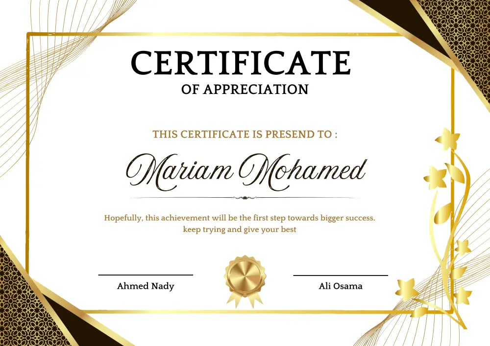 تصميم شهادات تقدير احترافية وجذابة