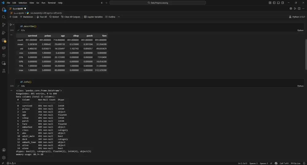 تنظيف ومعالجة البيانات باستخدام بايثون