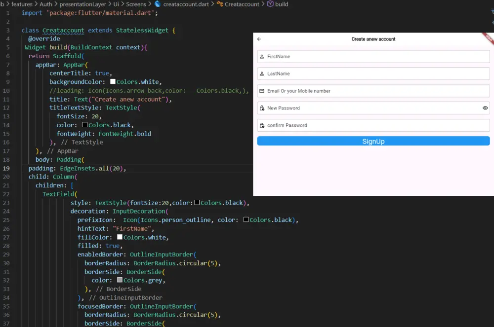 تطوير واجهات مستخدم (UI/UX) جذابة بواسطه Flutter