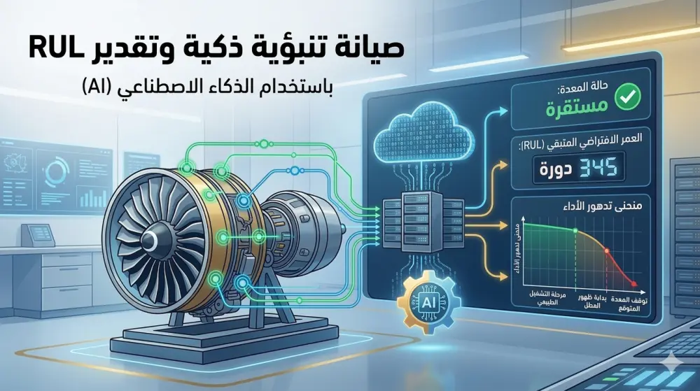 بناء نموذج تنبؤي للأعطال وتقدير العمر الافتراضي للمعدات