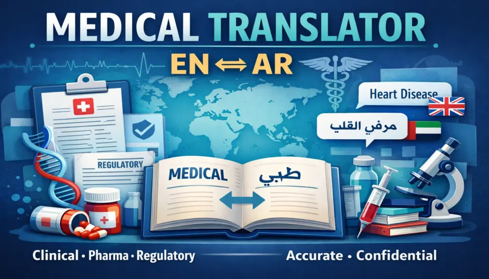 ترجمة طبية احترافية من اللغو الإنجليزية إلى اللغة العربية