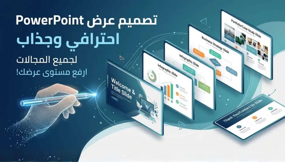 تصميم عرض تقديمي احترافي وجذاب على باوربوينت