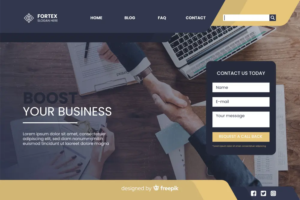 إنشاء موقع تعريفي احترافي لشركة أو نشاط تجاري