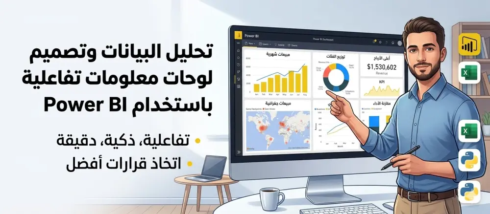 تحليل البيانات وتصميم لوحات تحكم (Dashboards) تفاعلية باستخدام Power BI