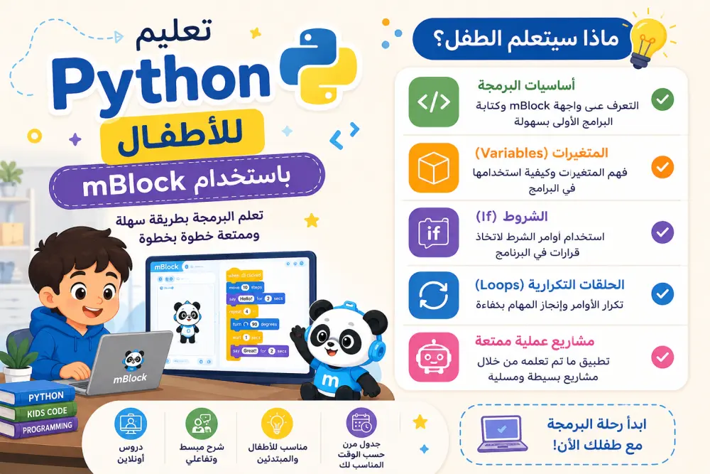 سأشرح Python للأطفال باستخدام mBlock بطريقة ممتعة