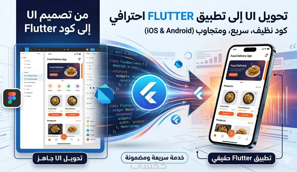 تحويل اي تصميم UI الي تطبيق Flutter احترافي