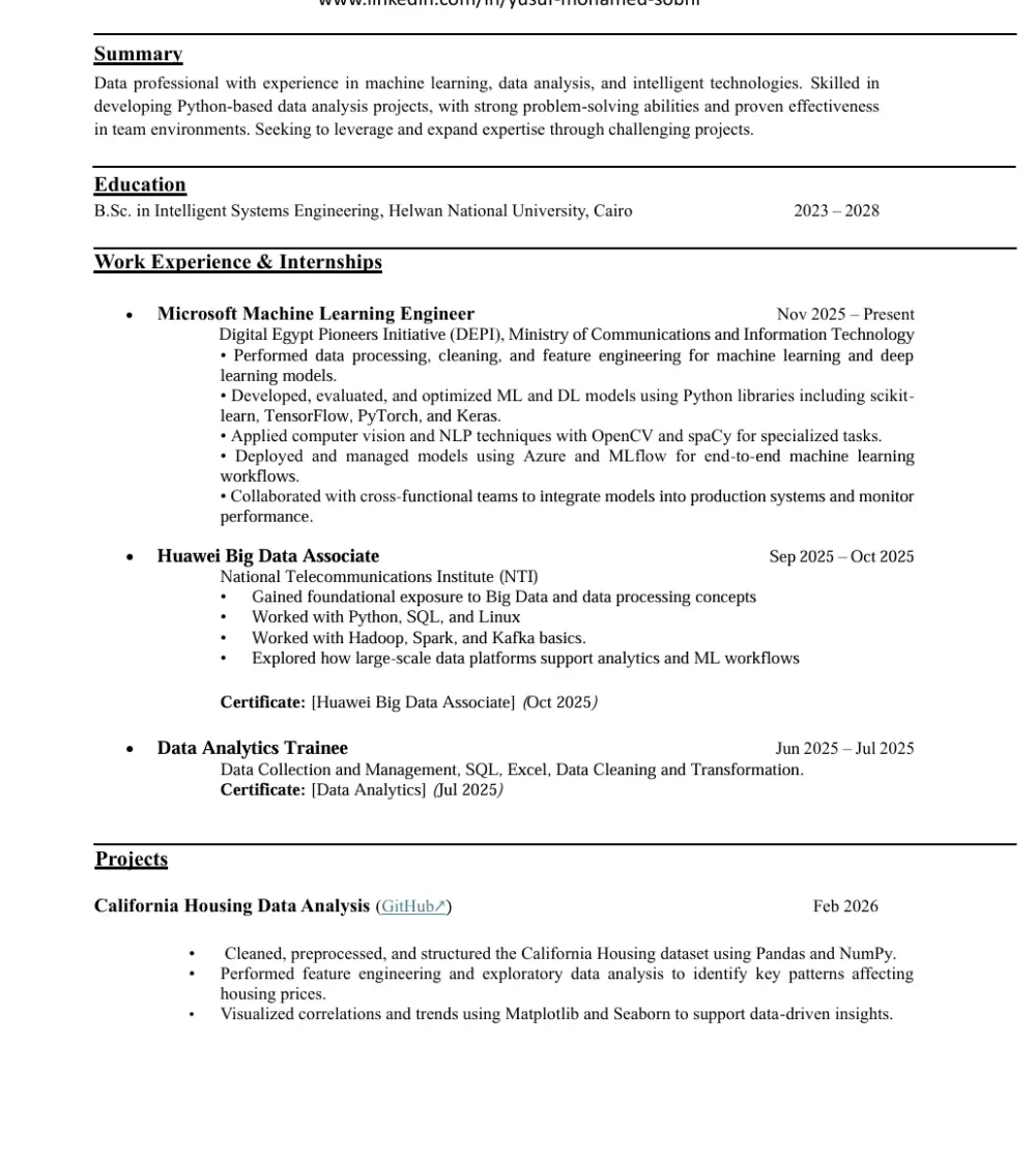 تحسين وتصميم سيرة ذاتية احترافية متوافقة مع أنظمة ATS