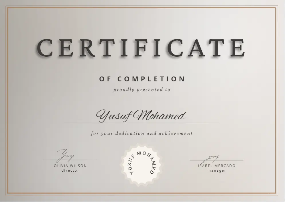 تصميم شهادات تقدير احترافية باللغة الإنجليزية