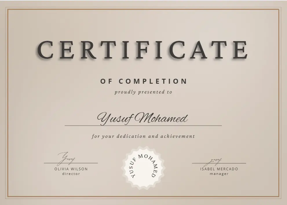 تصميم شهادات تقدير احترافية باللغة الإنجليزية