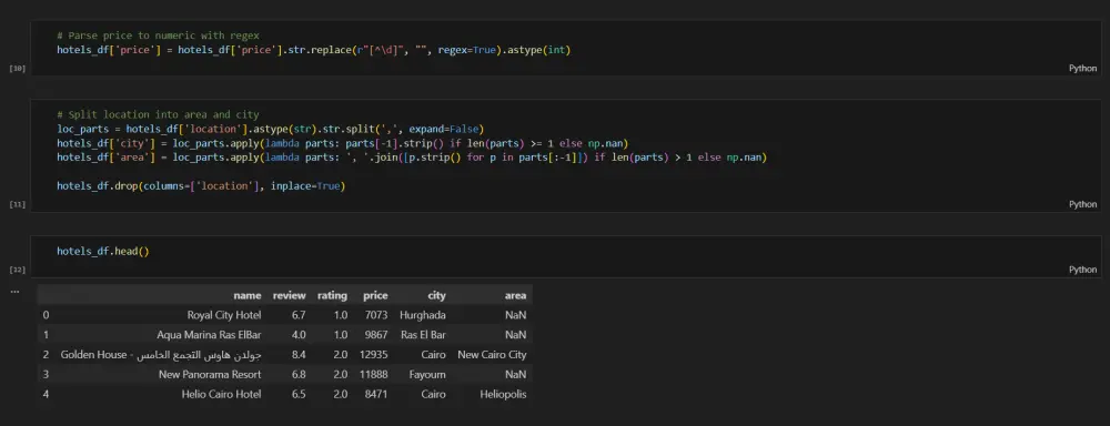 تنظيف البيانات باستخدام بايثون