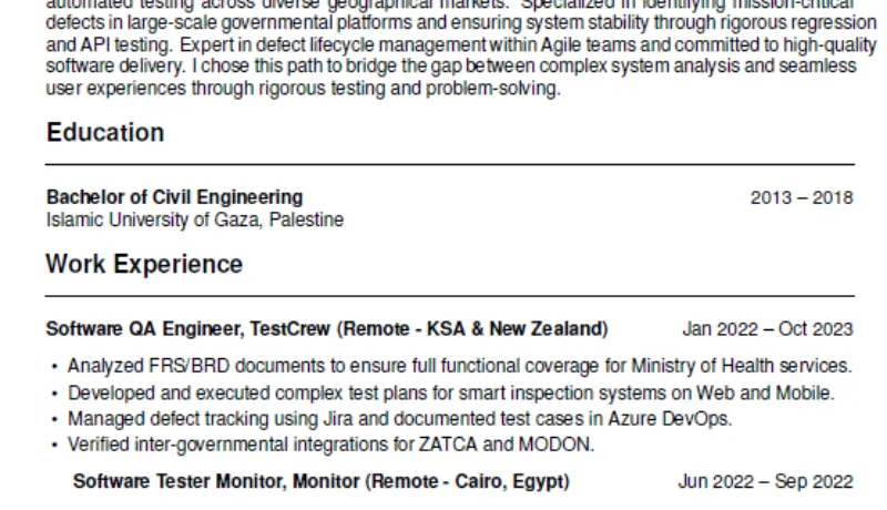 كتابة سيرة ذاتية احترافية cv متوافقة مع أنظمة ATS
