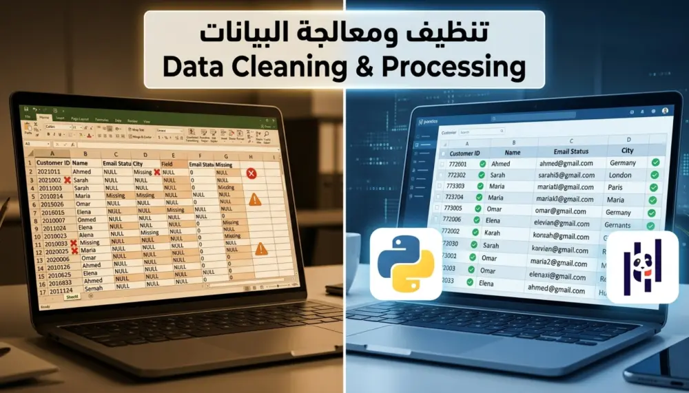 تنظيف ومعالجة البيانات وجعلها جاهزة للتحليل باحترافية