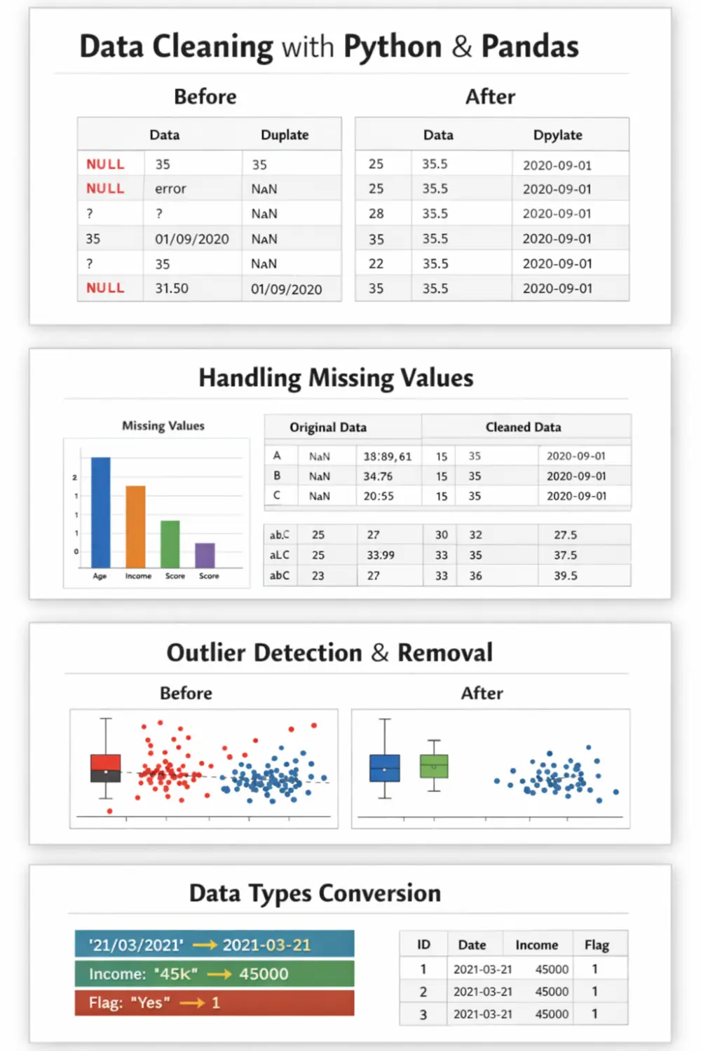 تنظيف البيانات وتجهيزها لتحليل البيانات والذكاء الاصطناعي