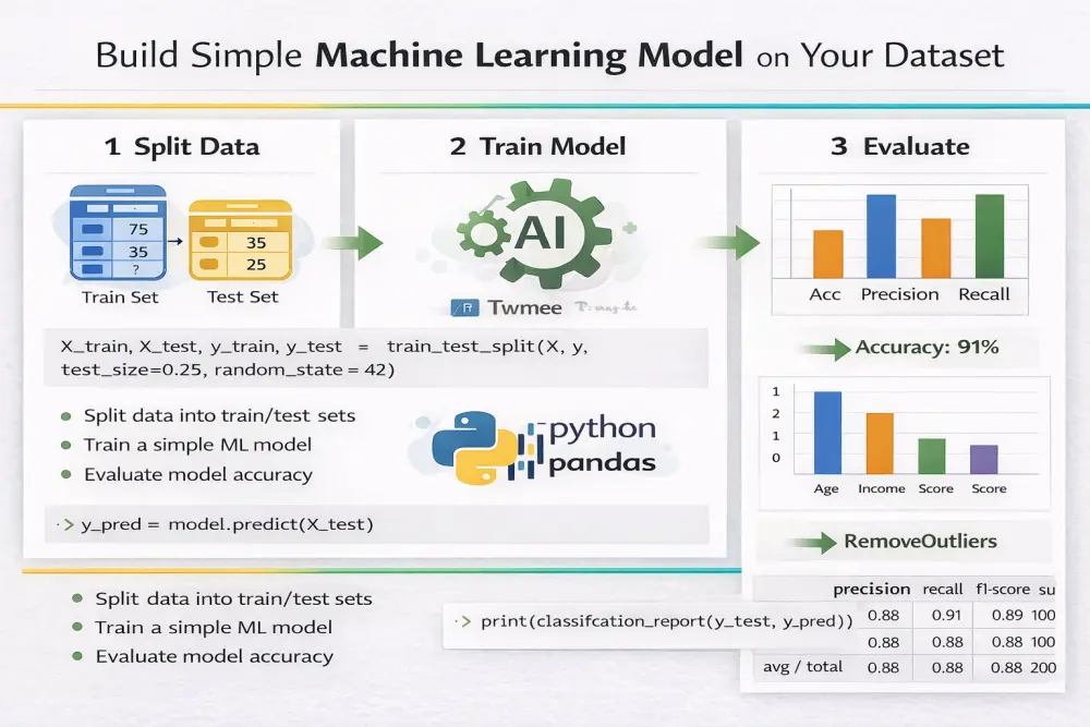 بناء نموذج Machine Learning بسيط على بياناتك