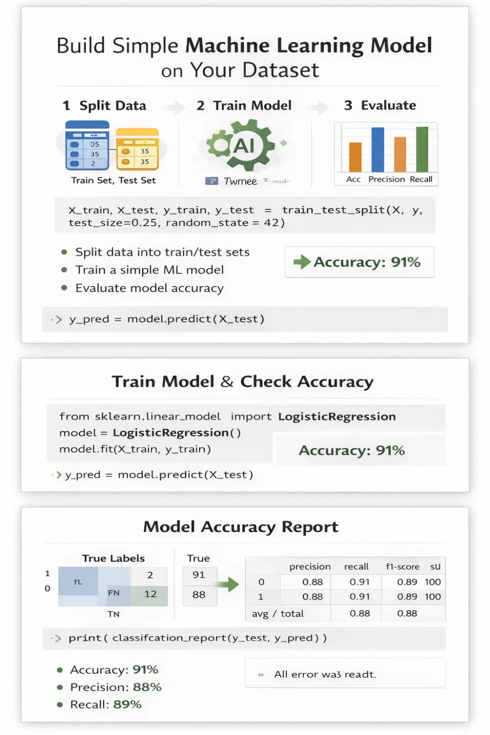 بناء نموذج Machine Learning بسيط على بياناتك