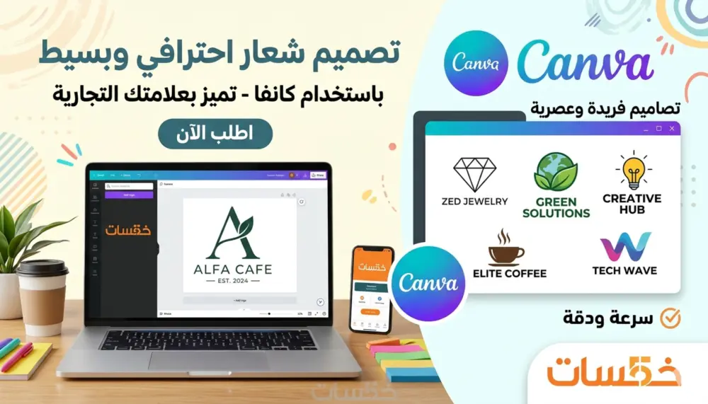 تصميم لوجو بسيط بكانفا