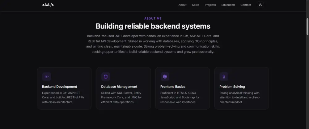 تصميم موقع بورتفوليو احترافي