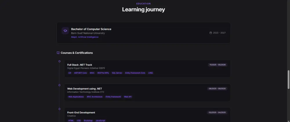 تصميم موقع بورتفوليو احترافي