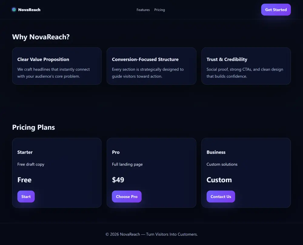 سأصمم Landing Page حديثة وسريعة ومتوافقة مع جميع الشاشات
