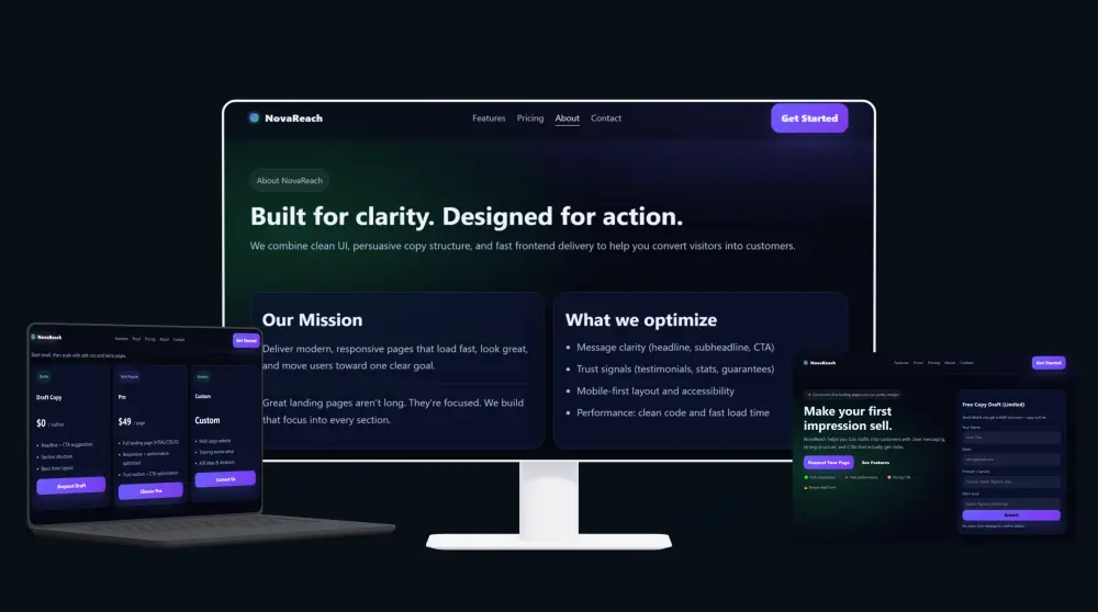 سأصمم Landing Page حديثة وسريعة ومتوافقة مع جميع الشاشات
